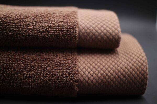 Brown platinum satin square scarf - Dobby collection