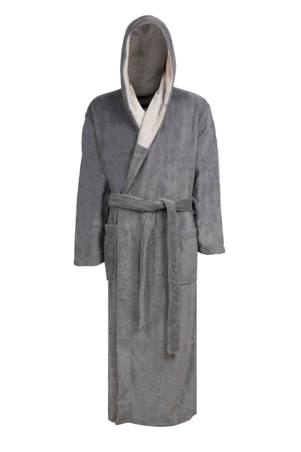 Grey Pineapple Check Coral Fleece Hooded Hat | Microfiber Hair Drying Towel