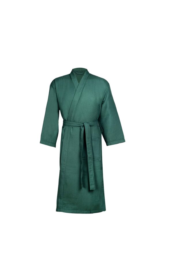 Green Polyester Waffle Kimono (CNFIBO) – Durable & Modern!