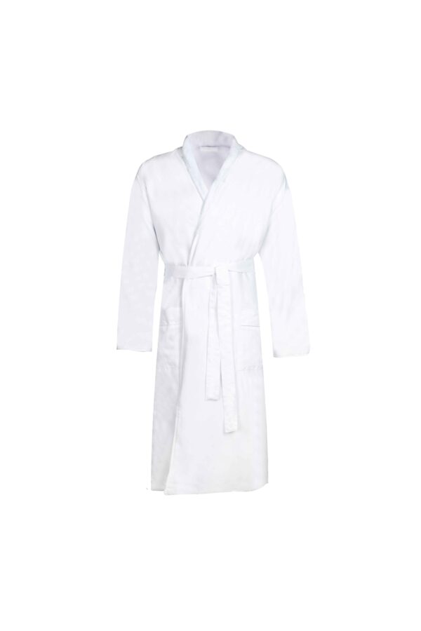 White Shawl Collar Peach Skin Robe (CNFIBO) – Pure Luxury Feel!