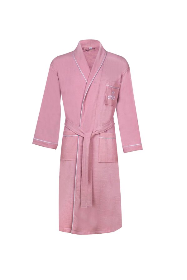 Pink Shawl Collar Waffle Bathrobe (CNFIBO) – Soft Textured Comfort!